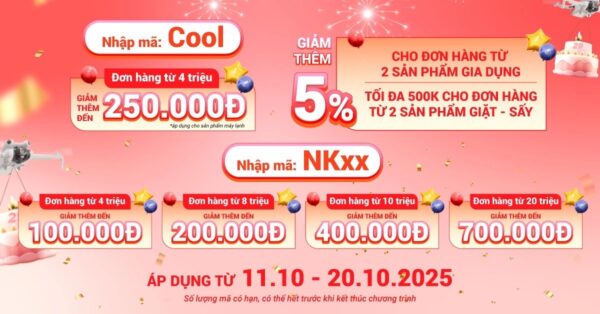 Nguyễn Kim – Sinh Nhật Cực Hời, nhập mã COOL giảm tới 700K