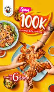 CHICKITA Siêu Ưu Đãi Gà nướng giảm 100K cho hóa đơn từ 500K
